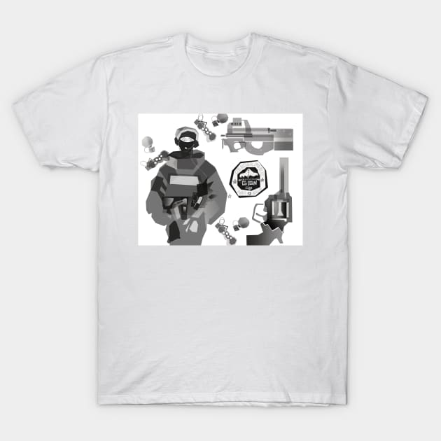 GIGN Pensées(uncolored) T-Shirt by gstwstkn